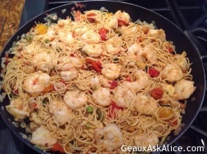 Risotto-Style Roasted Tomatoes and Noodles (Added Shrimp, Chicken etc.)