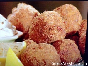 Boudin Balls with Honey Mustard Dipping Sauce