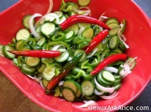 Homemade Sweet and Spicy Cucumbers