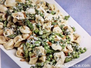 Tortellini with Asparagus and Minty Green Peas
