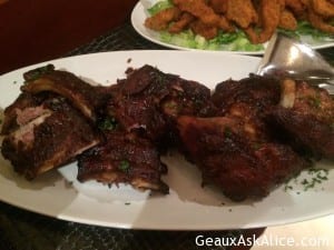 Meal began with nice veggie salad followed by lamb, ribs, chicken tenders, shrimp/pineapple skewers!