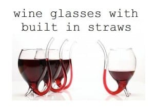Wine Glasses with straws
