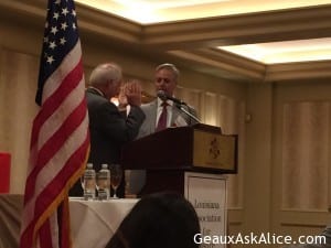 His Dad gets to swear him in! Very moving