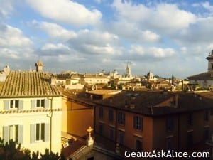 View from my favorite hotel in Rome Hotel Rafael. But has become vegan