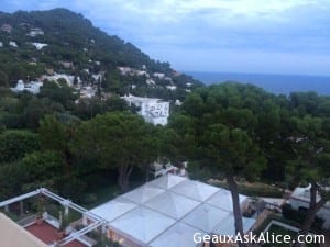 View from our balcony in Capri. Yes life is grand.