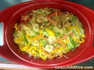 Lemony Shrimp and Assorted Peppers Pasta