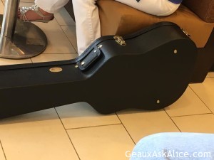 At Hotel Indigo in BR. Obviously if u have a guitar u wait your turn and get up and play. Guess I will just drink wine!