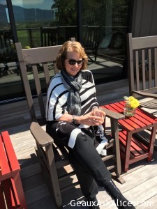 Sitting on porch enjoying view before lunch!