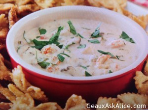 Spicy Crawfish Dip with Bow-Tie Pasta for Dipping