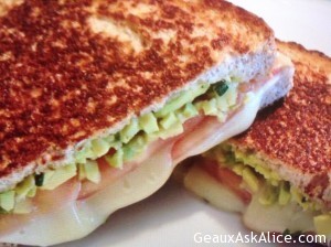 Creole Tomato- Avocado Grilled Cheese Sandwich