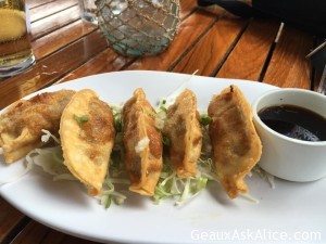 Our lunch today. Pot stickers. Fish Tacos. Grilled Fish special. Fish is so awesome in Hawaii