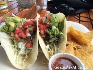 Our lunch today. Pot stickers. Fish Tacos. Grilled Fish special. Fish is so awesome in Hawaii1