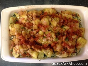 Spinach Manicotti Filling with Artichoke Heart Casserole