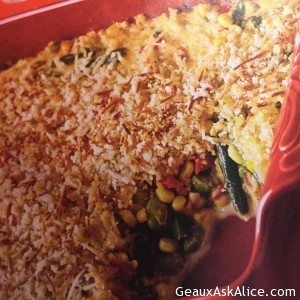 Fresh Sweet Corn Succotash Gratin