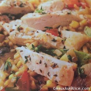 Chicken Strips with Corn-Mushroom Risotto