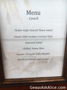 Our lunch menu for today