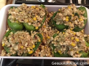 Mexi-Corn, Rice Medley, Ground Turkey Stuffed Peppers