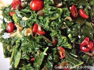Cherry Tomatoes with Braised Greens