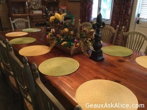 Table ready for Hubby's Famous BBQ Chicken and Ribs Birthday Feast!