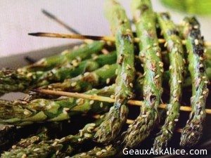 Grilled Skewered Asparagus