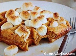 Sweet Potato and Marshmallow Waffles