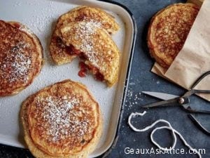 Multi-Grain Pancakes Stuffed with Peanut Butter and Jelly