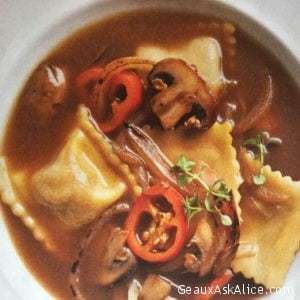 Beefy-Mushroom Ravioli Soup