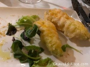 Most wonderful apps. Stuffed zucchini blossoms and scrumptious tomatoes