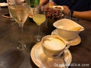 Walked to a piazza and had our nightcaps. Gelato, Cappuccino, Limoncello and Prosecco! Oh yes gonna sleep well. Buona Notte !!!!