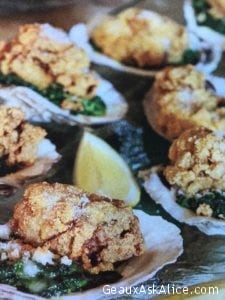 Crispy-Fried Oysters over Creamed Spinach