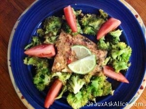 Sweet-Chile Skillet Salmon with Broccoli