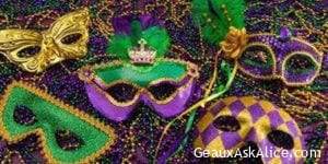 Mardi Gras mask and beads