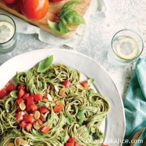 Irresistible Spaghetti with Spinach-Avocado Sauce