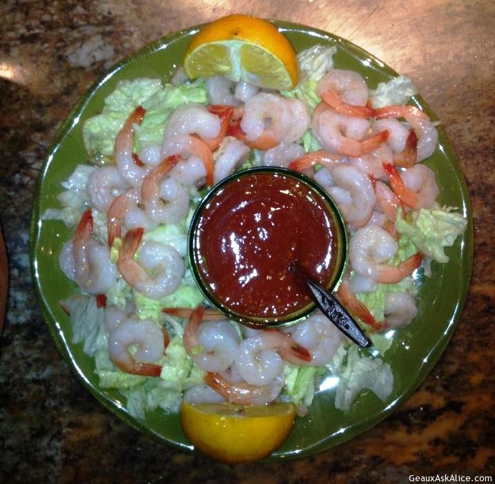 plate of Shrimp and Cocktail sause
