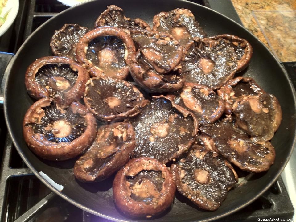 Grilled Portabella Mushroom Caps cooking