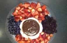 Tray of Fruit with Yogurt Chocolate Dipping Sauce