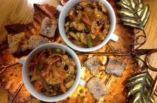 Soup In Bowls With Crackers