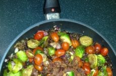 Bacon Tomato Sauted Brussel Sprouts