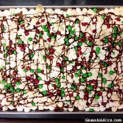 Marshmallw Christmas Bars before they are cut