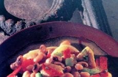 Platted up serving of Pickled Black Eye Pea Salad.