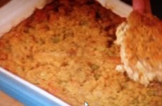 Dish Of Cornbread Dressing.