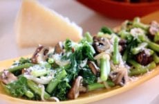 Spicy Parmesan Kale and Green Beans plated up.