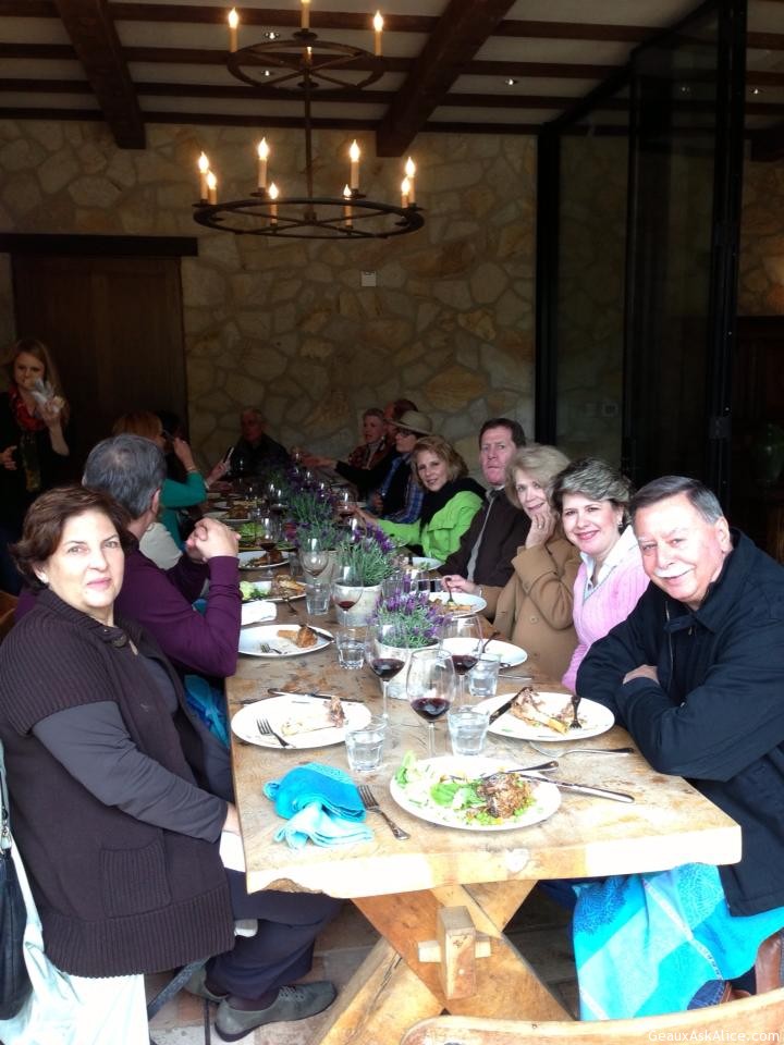Table of people dining at Fleming Winery