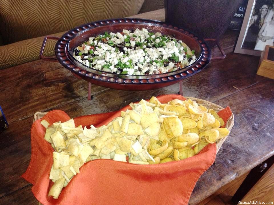 Seven Layer Greek Dip with Chips