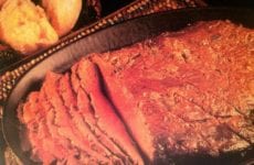 Sliced and dished Honey Marinated Flank Steak