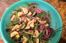 Bowl Of Marinated Fresh Green Beans And Squash Salad