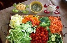 Tray of veggies with dip