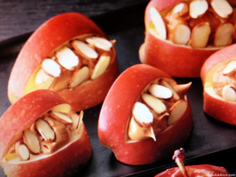 Scary Apple Peanut Butter Mouths