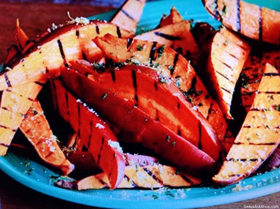 Garlicky Grilled Sweet Potatoes