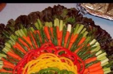 Veggie Tray Made To Look Like A Turkey